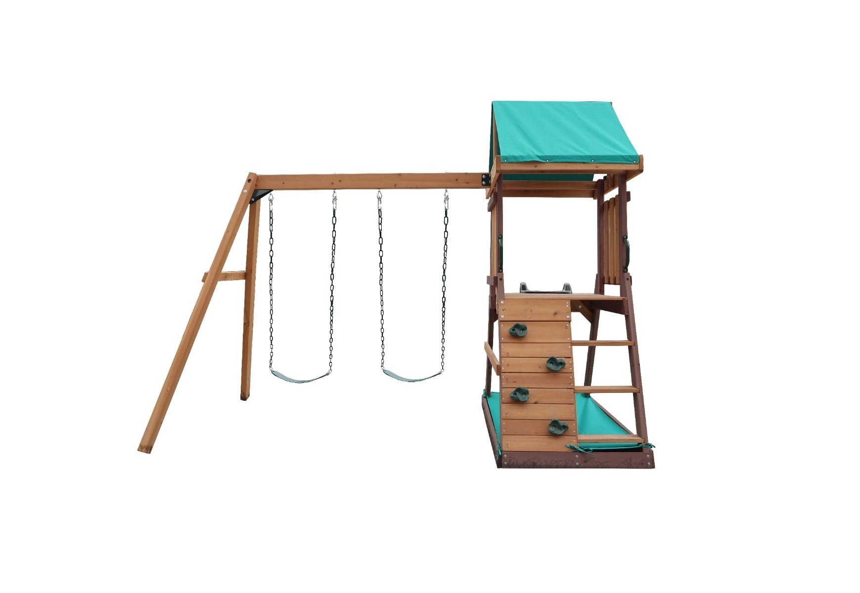 Matterhorn Swing Set & Playhouse - 285 x 263 x 220cm 52 KG