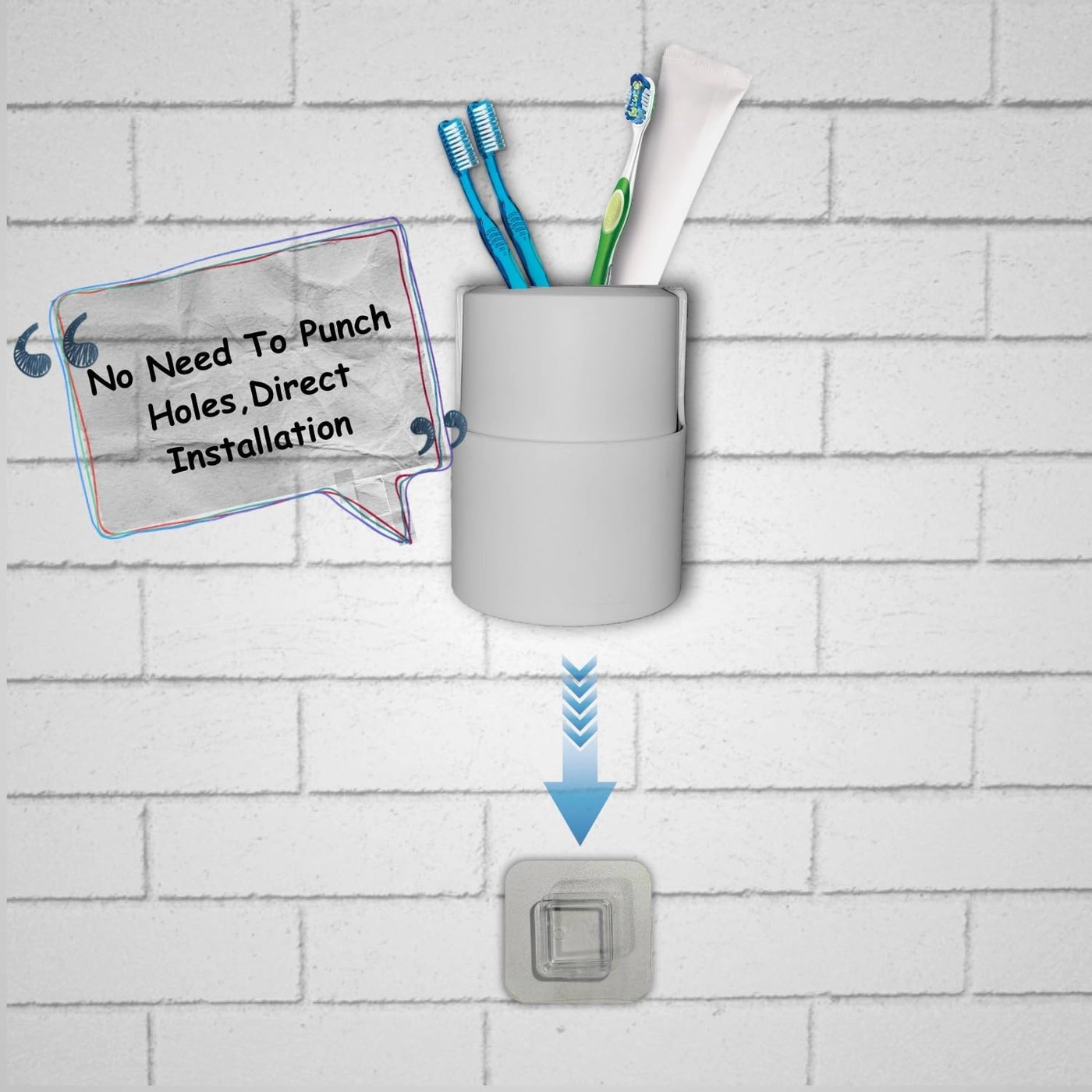 Toothbrush Holder - Wall Mounted 1Pcs