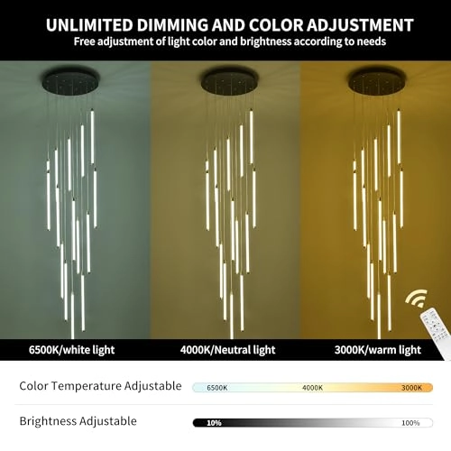 15-Lights Chandelier - 3000K-6000K Dimmable