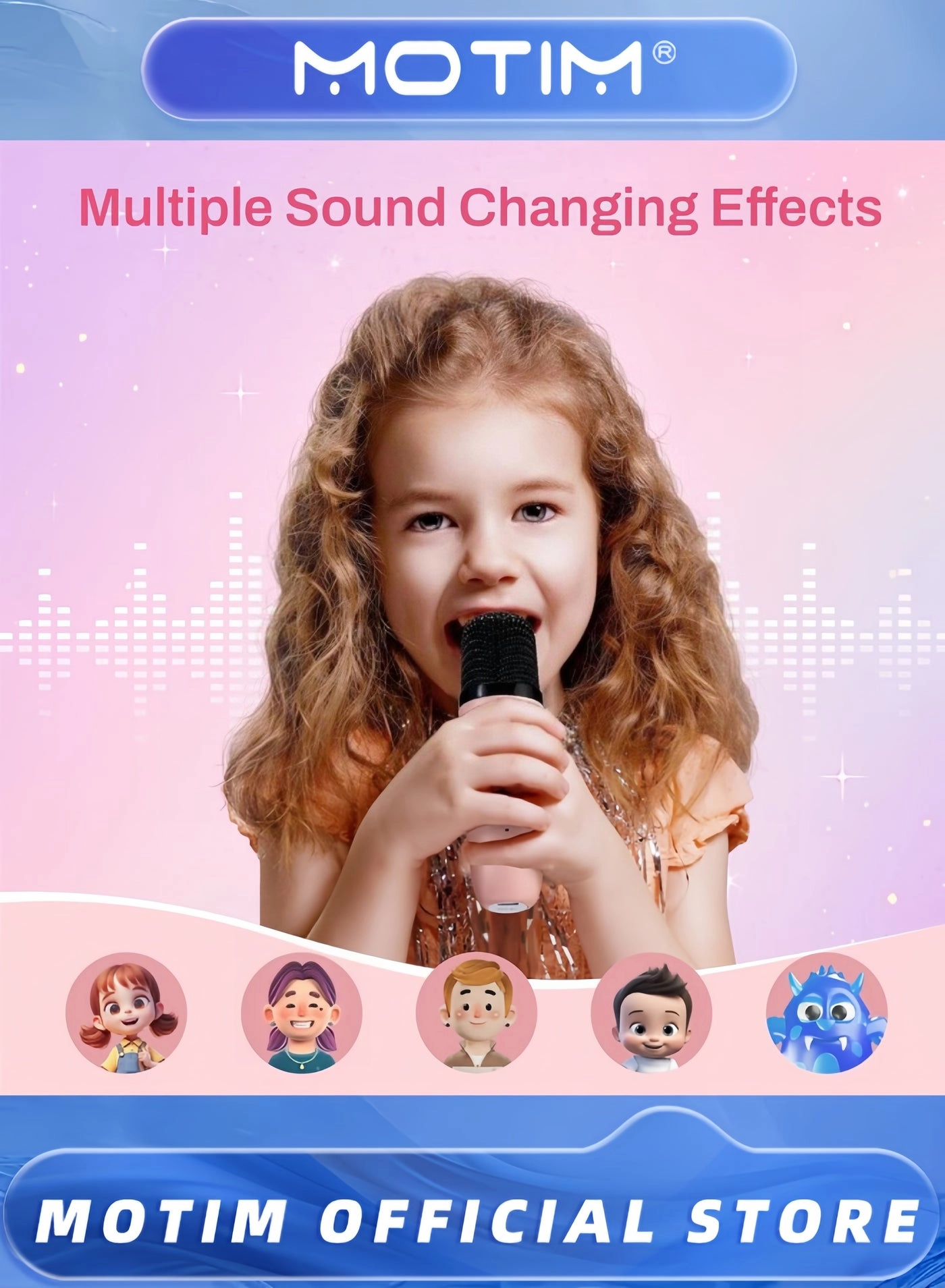 Mini Karaoke Machine - Portable Bluetooth Dual Wireless Microphones Pink