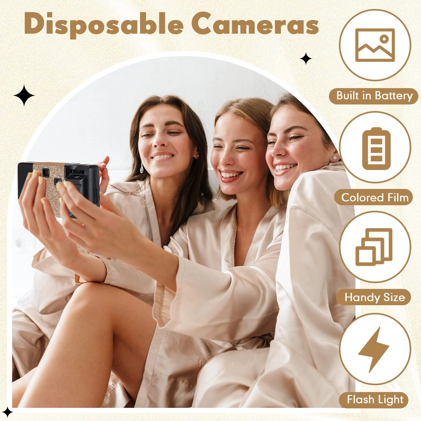 Disposable Film Camera - 4 Pcs Flash 27 Exposure 34mm
