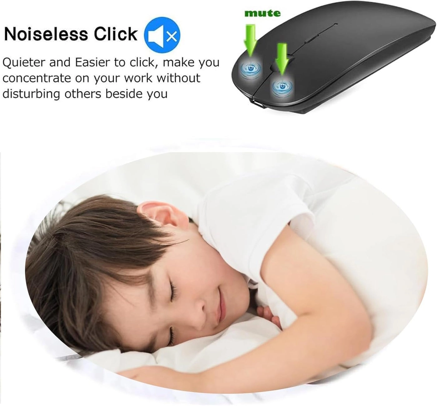 Wireless Bluetooth Mouse - Bluetooth 5.1 2.4GHz