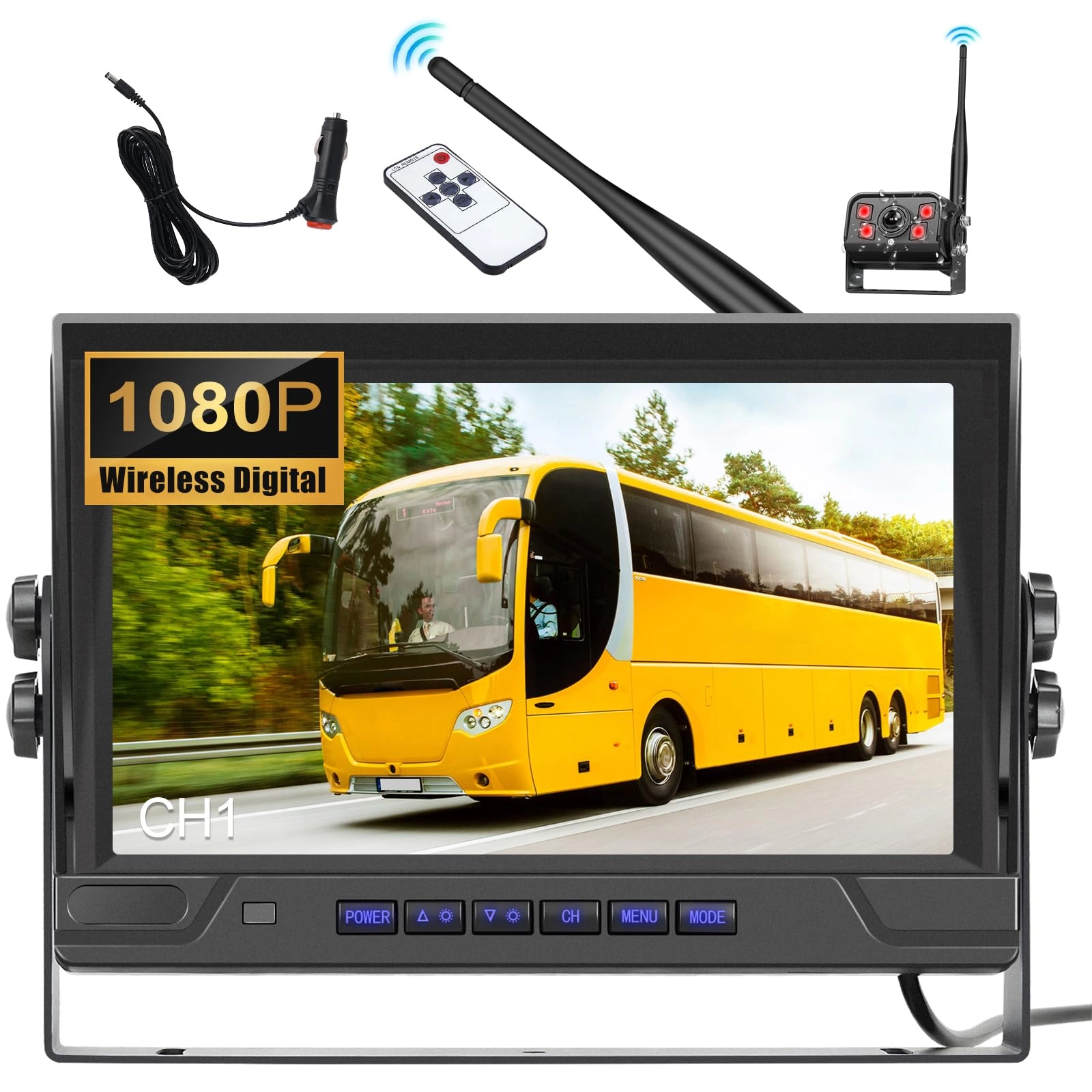 OiLiehu Wireless RV Backup Camera System - Night Vision Wireless 1080P