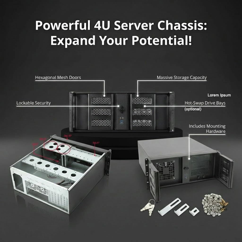 Server Chassis - 4U rackmount 360mm radiator support