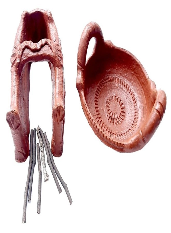 Terracotta Handcrafted Earthen Miniature Toy Set - Natural Eco-Friendly Pretend Playset