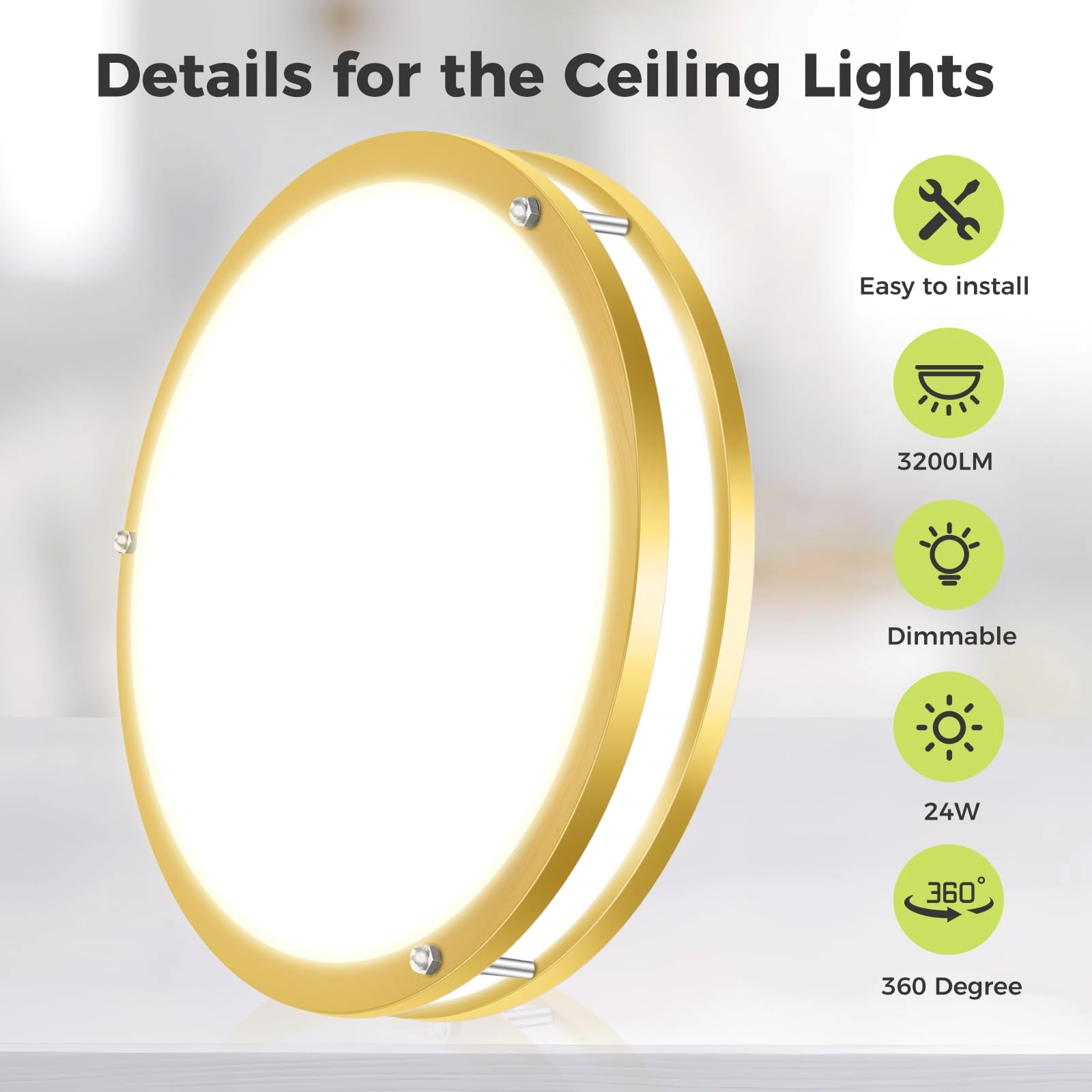 Flush Mount Ceiling Light - 5CCT Dimmable Pack