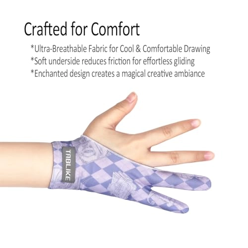 Artist Drawing Glove - 3-Layer Palm Rejection Breathable Right/Left Hand