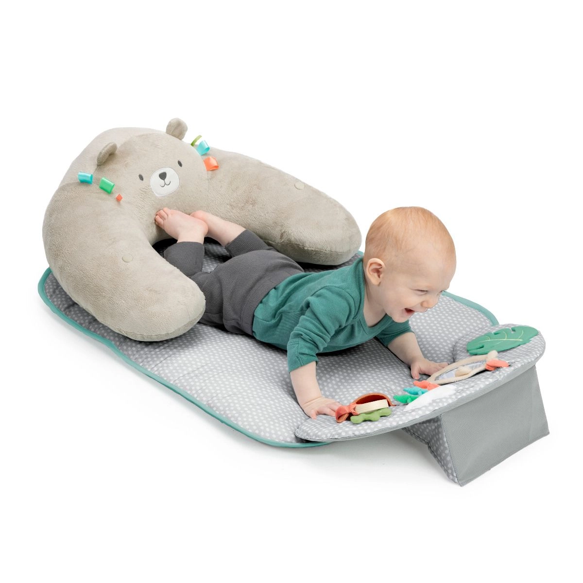 Ingenuity Cozy Prop Sit Up & Activity Mat - Nate the Bear Suitable for 0 month and above