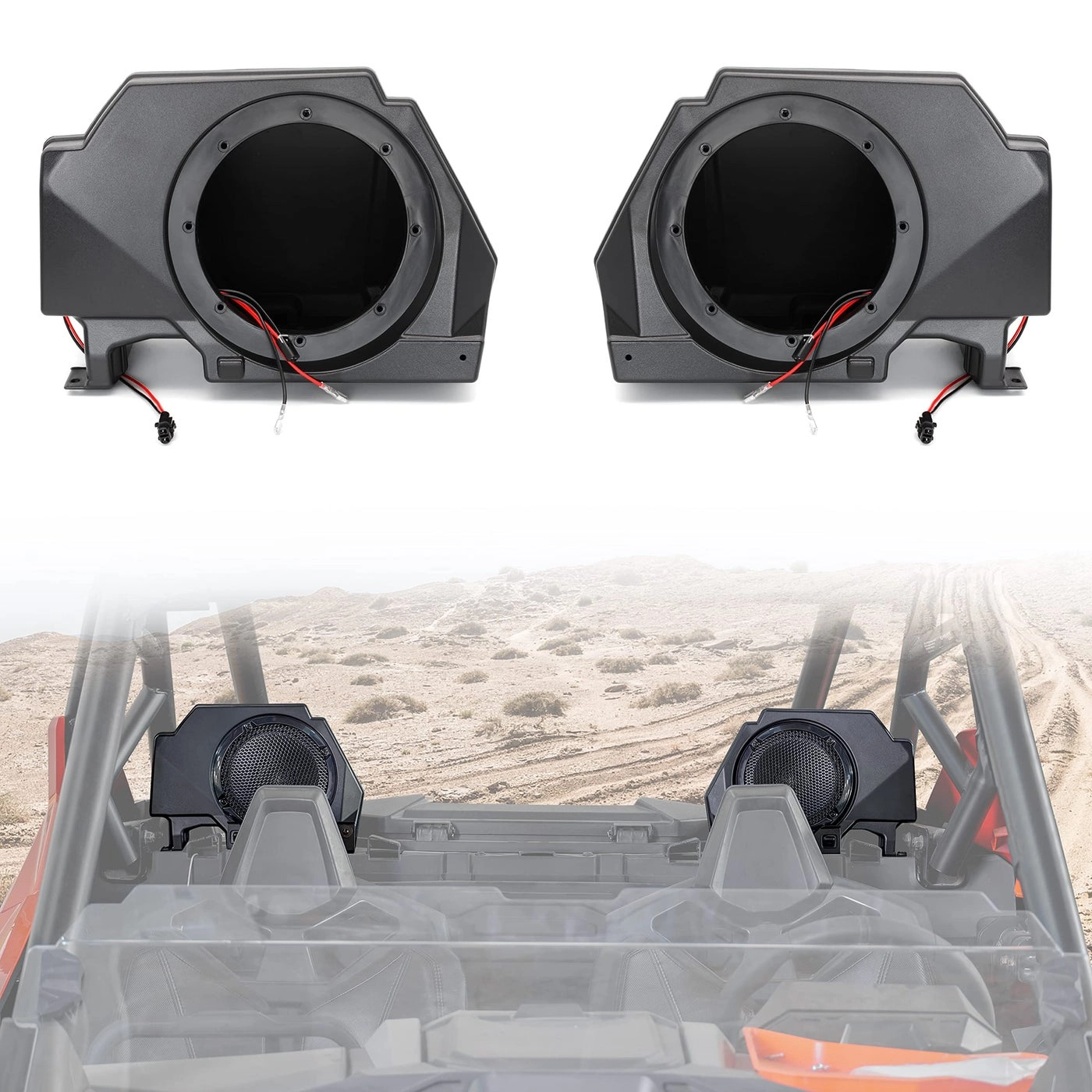 KATIMOTO Rear Speaker Enclosures - Polaris RZR PRO XP XP4 LE 2020 2021 2022 2023 2024 2PCS