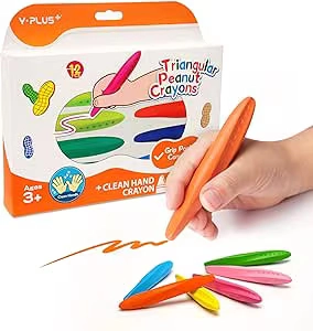 Y-Plus Triangle Peanut Crayons - 12 Pcs