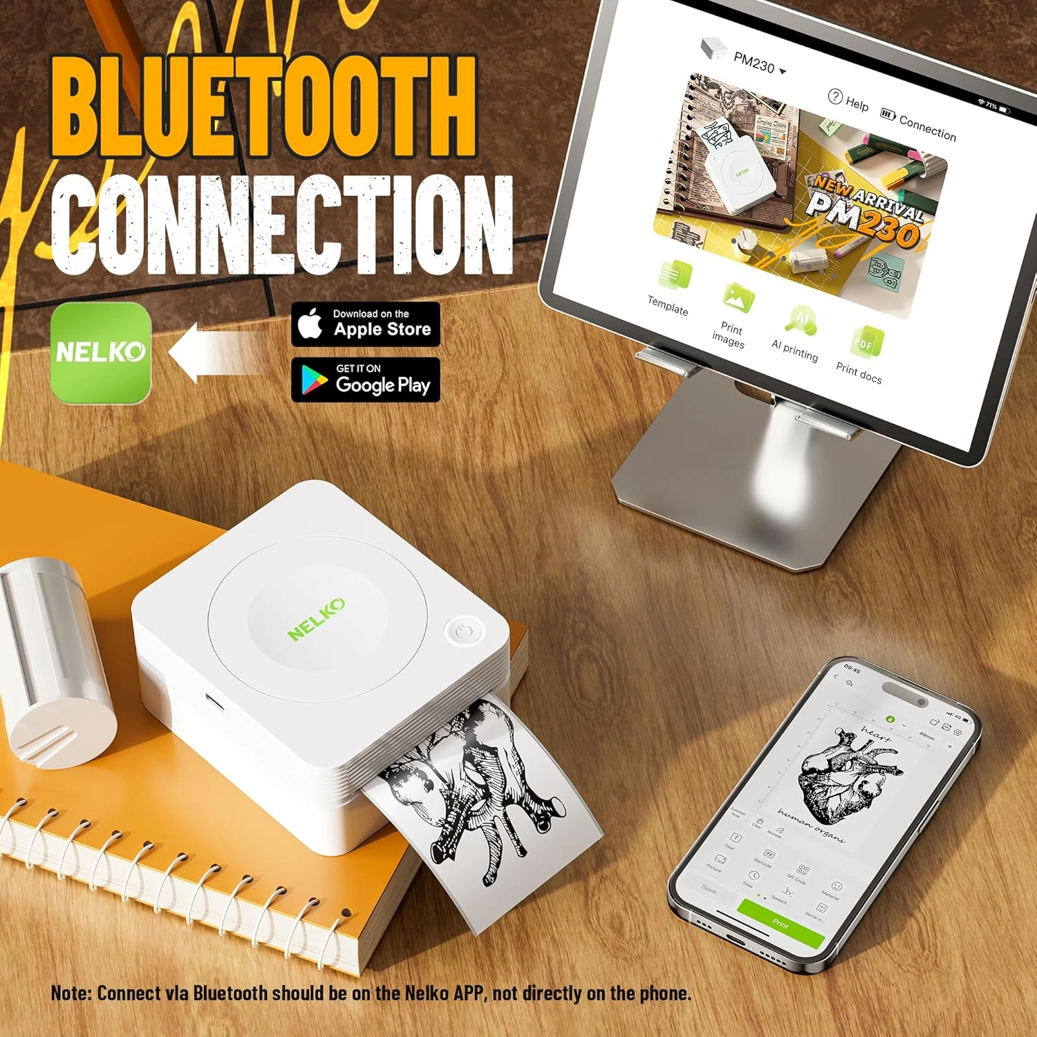 PM230 - Bluetooth 3 Rolls Paper WHITE