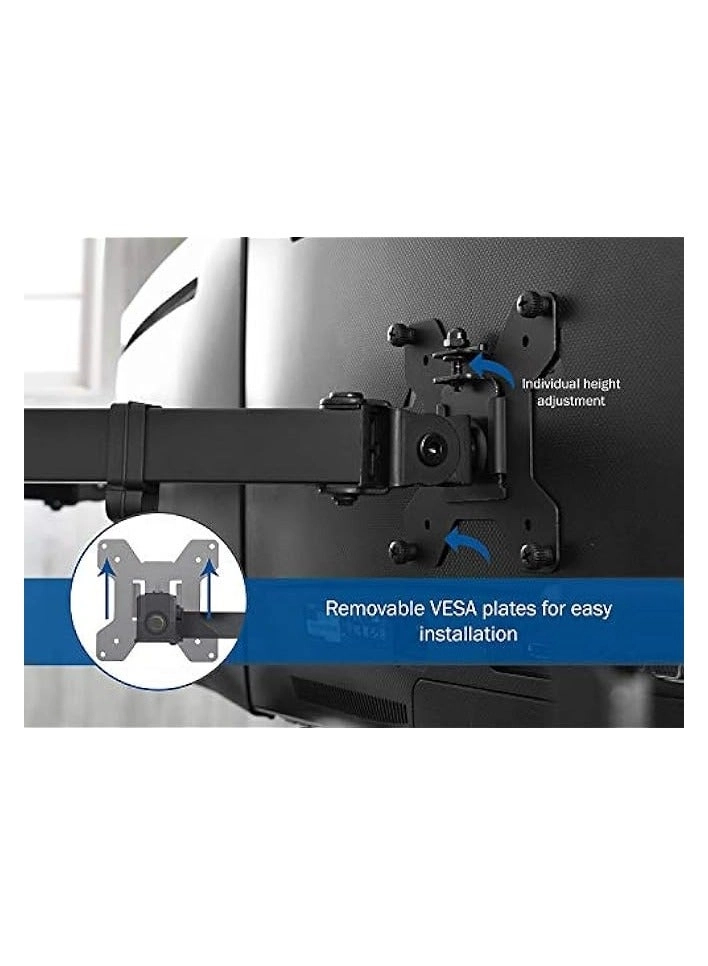 Dual Monitor Stand - 32 Inch 75mm x 75mm or 100mm x 100mm