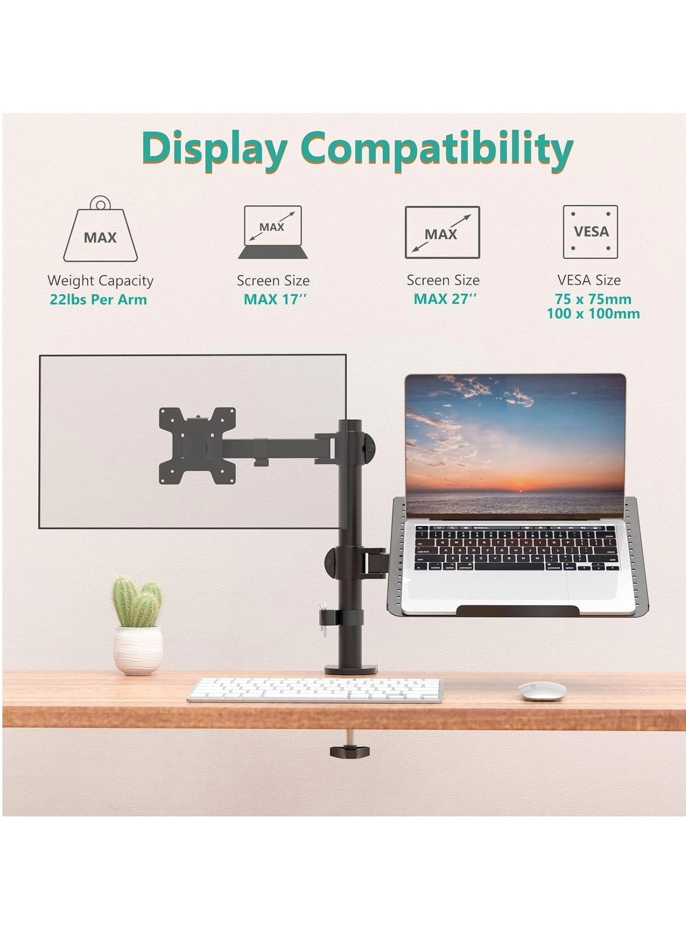 Laptop and Monitor Stand - 27 inches
