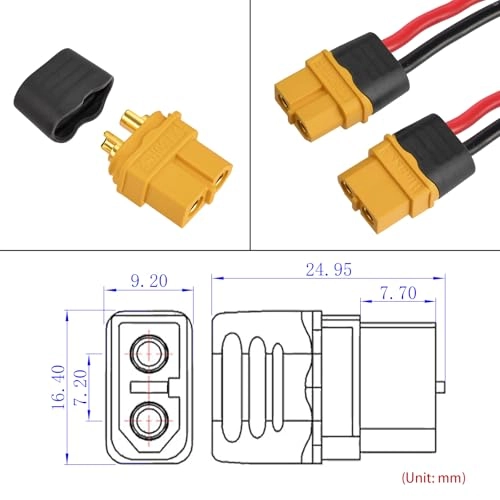XT60 to XT30 Adapter - XT60 Female XT30 Male 12AWG 6Inches