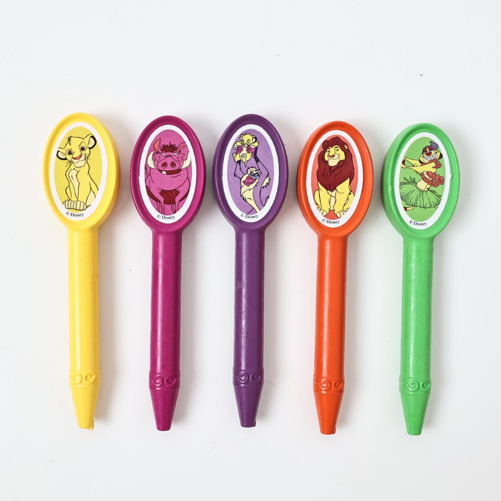 Lion King Coloring Set - 20-Page Coloring Pad 5 Shaped Character Crayons