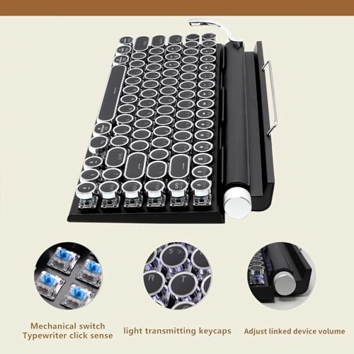 LED Backlit Retro Mechanical Keyboard - Bluetooth