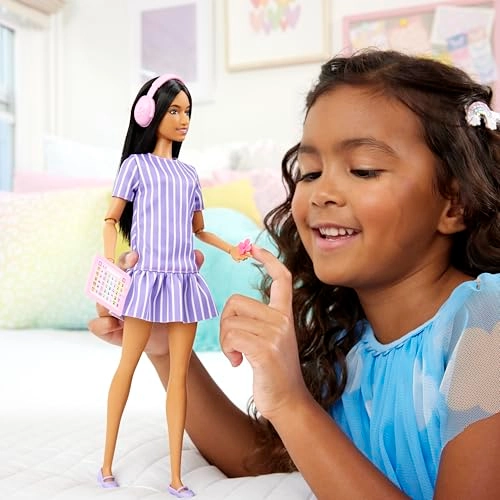 Barbie Fashionistas - Autistic Doll Purple Striped Dress
