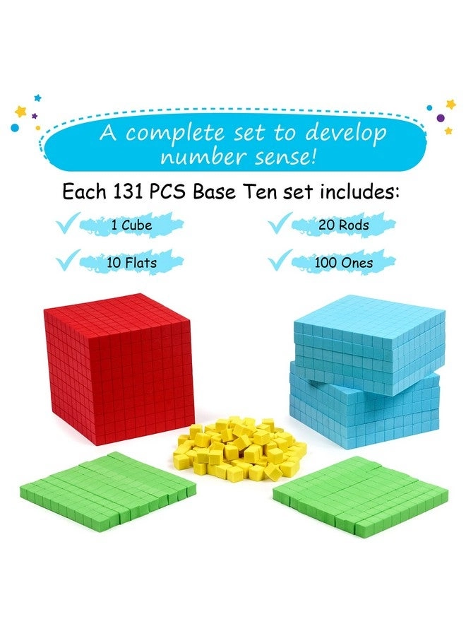 Foam Base Ten Blocks - K-3 131 pieces