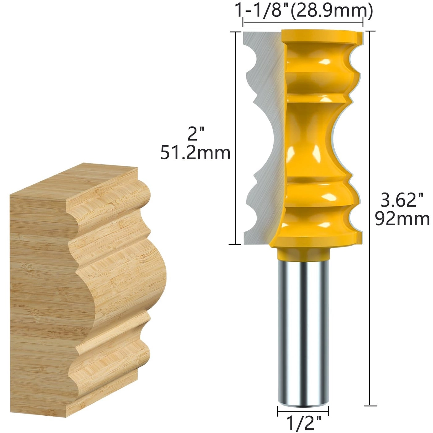 Architectural Molding Router Bit + Crown Molding Router Bit + Bullnose Bead Column Face Molding Router Bit