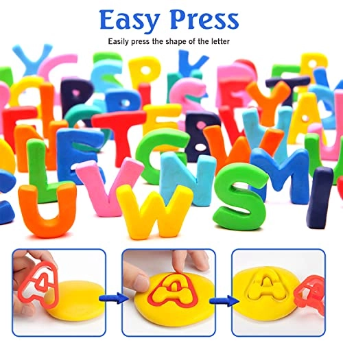 Alphabet Dough Cutter Kit - 26 Capital Letters 1-2 inch Assorted Colors