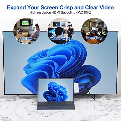 Surface Pro 8 Hub Docking Station - 4K HDMI 100M Ethernet USB 3.0 x2 Micro SD Card Reader