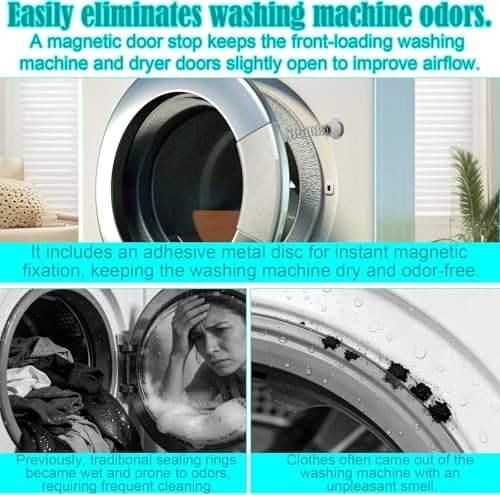 Front Load Washer Magnetic Door Prop - 2pcs 4 Adhesive Metal Disks