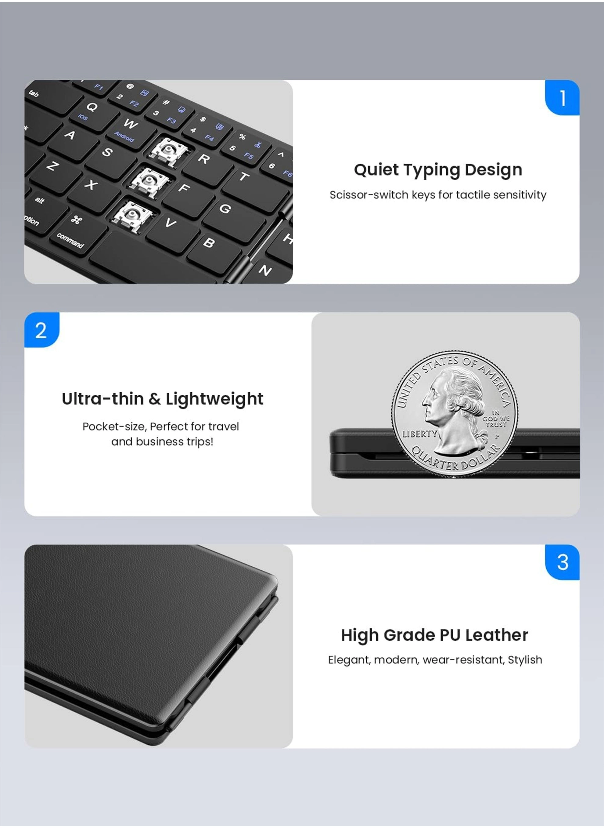 Foldable Bluetooth Keyboard - Wireless