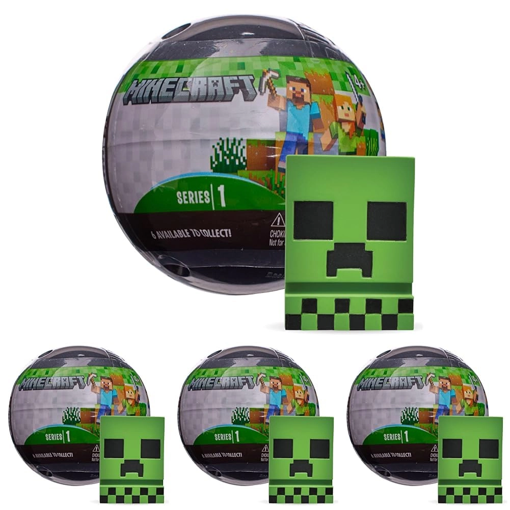 Basic Fun Minecraft Collectable Squishy Characters - Steve, Creeper, Enderman 4.0 count