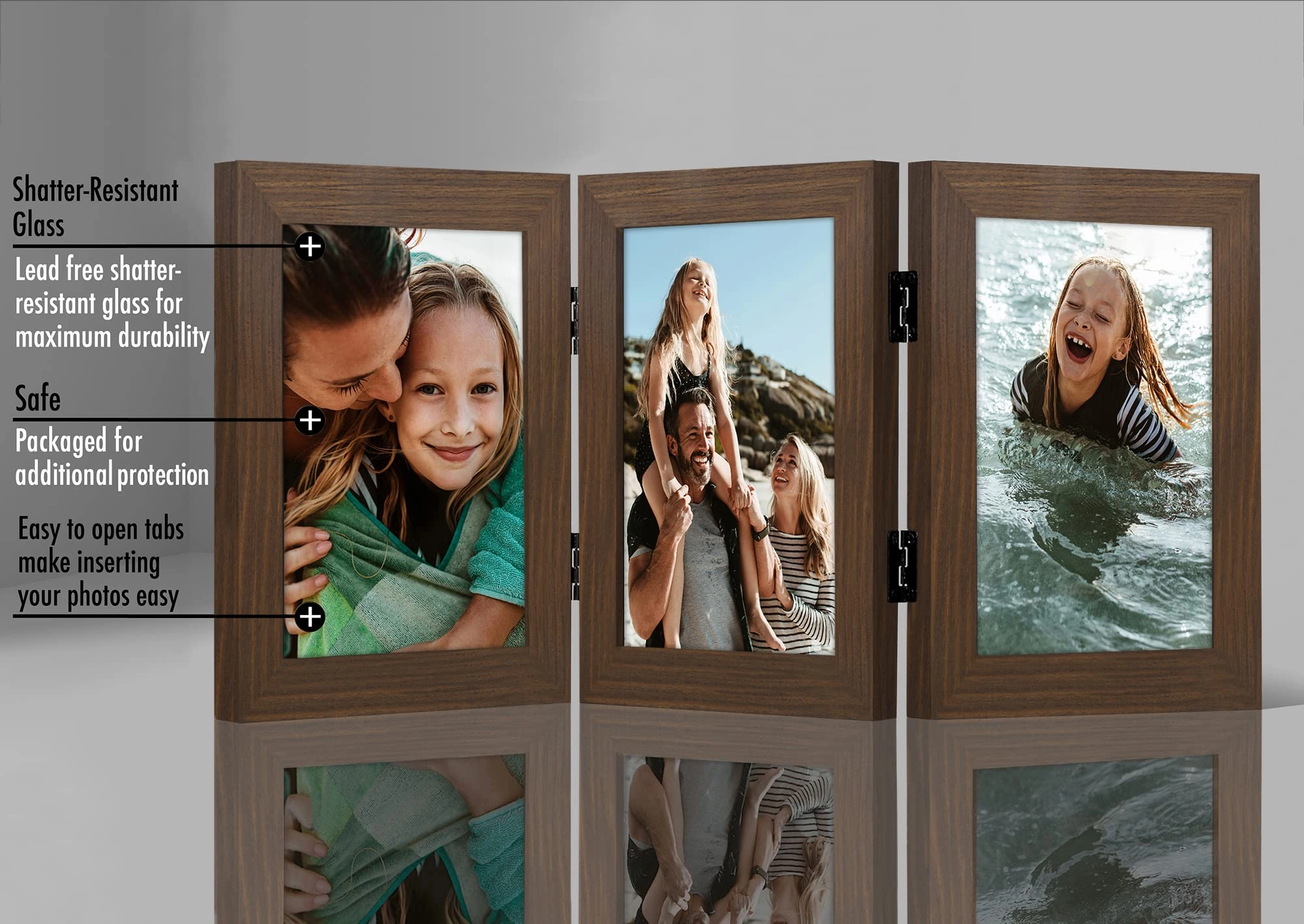 Hinged 3 Picture Frame - 5X7