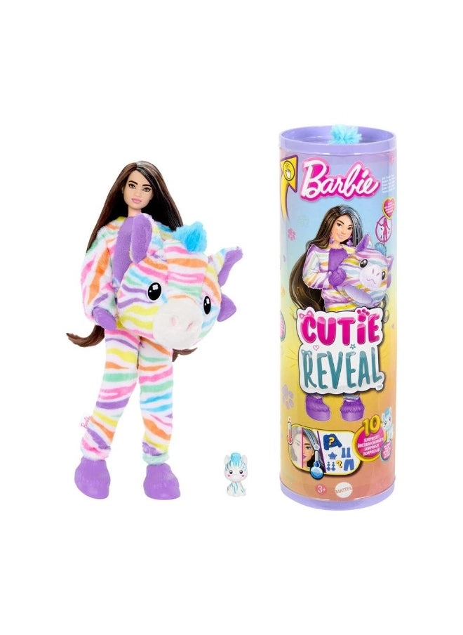 Cutie Color Reveal Zebra Doll - 10 Surprises Ages 5+