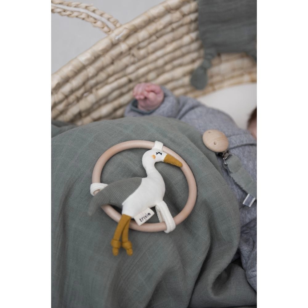 Heron - Suitable for 0 month and above 100% organic cotton - filling: 100% recycled PES - wood