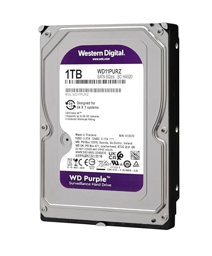 Purple Surveillance 3.5" 5400rpm 64MB SATA 6Gb/s (WD10PURZ) - 1 TB