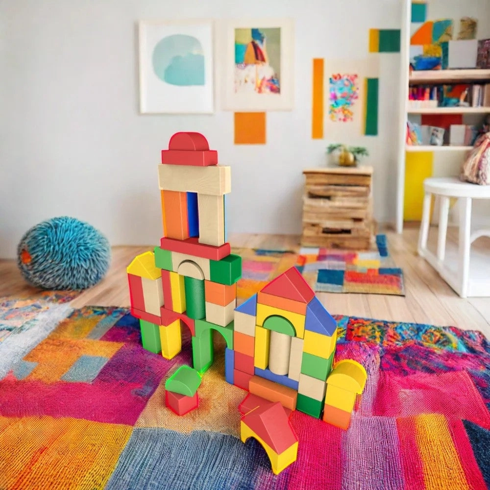 Wooden Building Block Set - Truck Theme