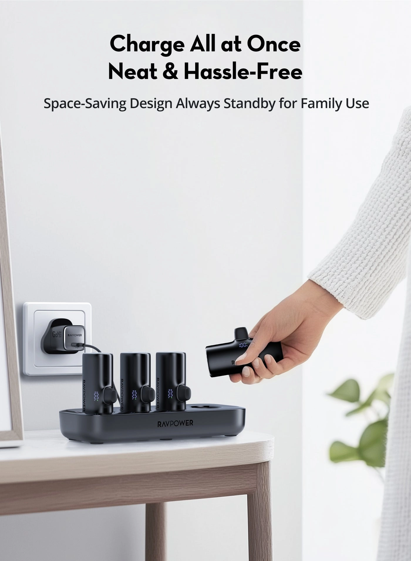 4-Battery Dock - 2x Lightning 2x Type-C iPhone iPad iPod