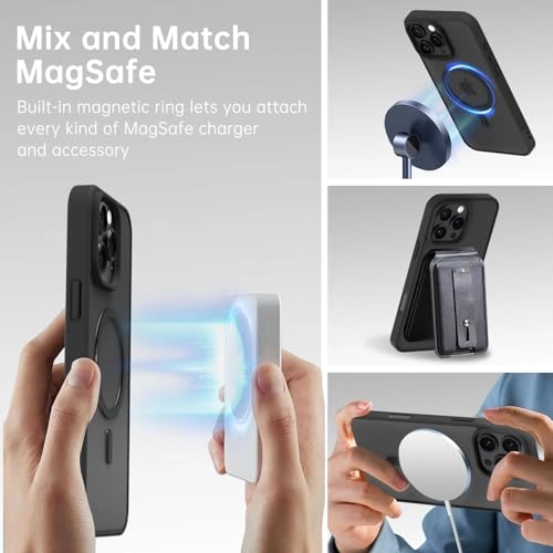 Case for iPhone 16 Pro Max Clear Back Phone Bumper Cover with MagSafe for iPhone 16 Pro Max