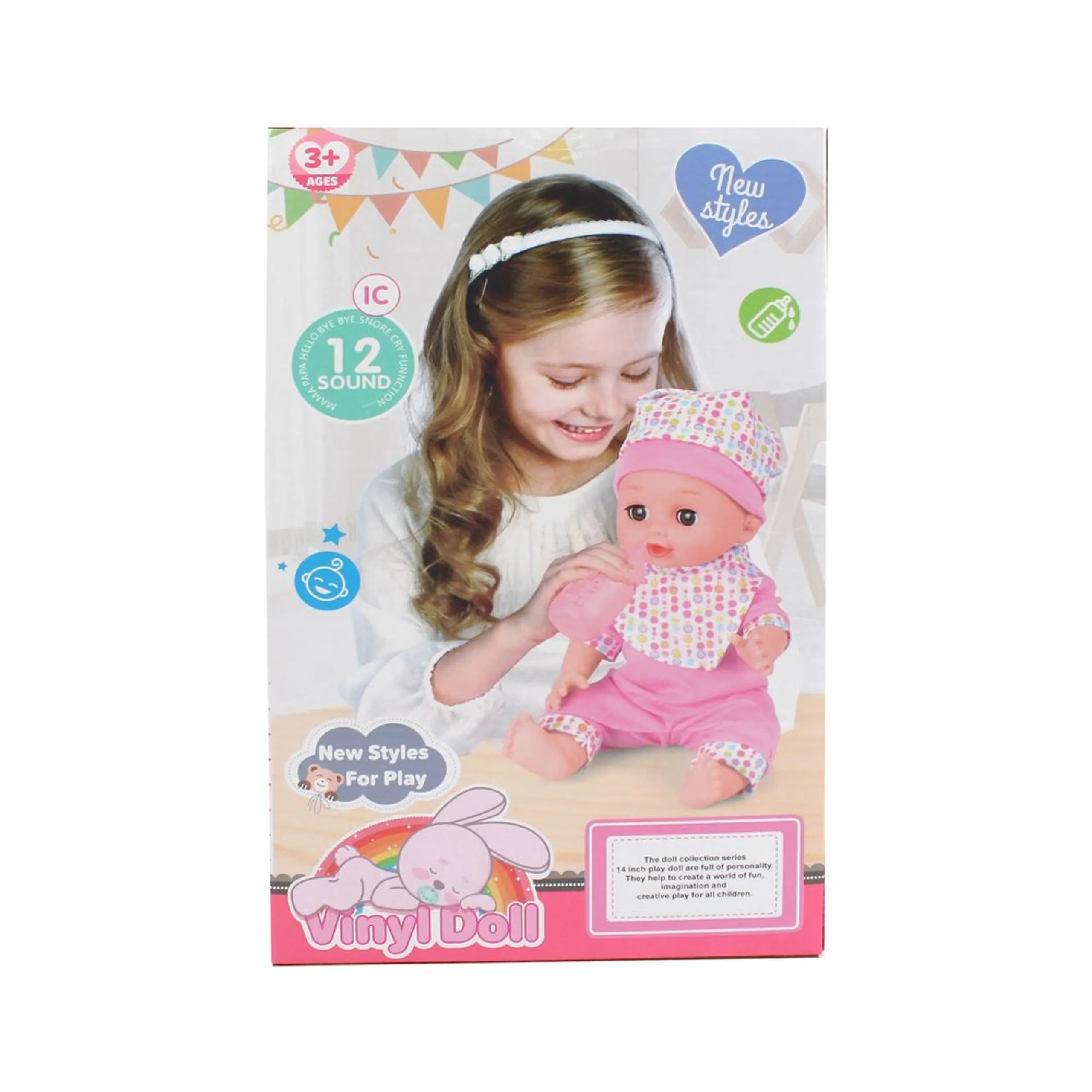 Baby Doll Playset - 14" Vinyl IC sound chip Ages 3+