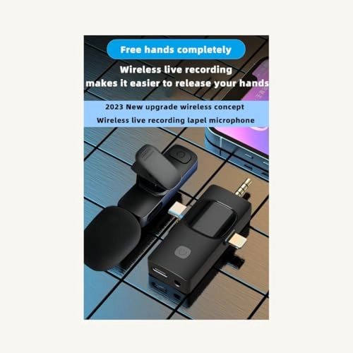 3-in-1 Wireless Lavalier Microphone System 3.5mm-Mini-Jack+Lightning+USB+Wireless Microphone