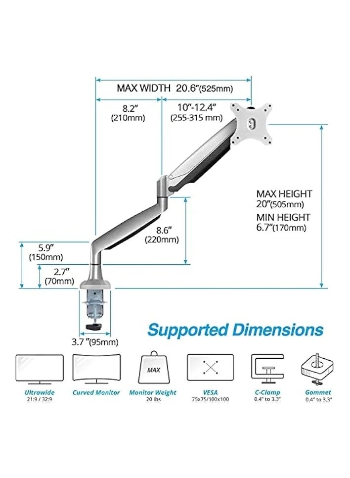Heavy Duty Monitor Arm - 13''-42'' 75x75mm and 100x100mm