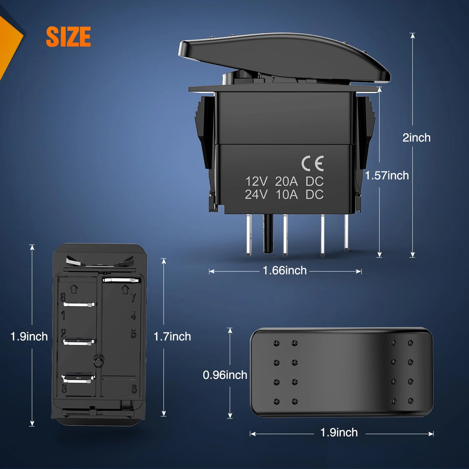 3-Way Rocker Switch - 2 pcs