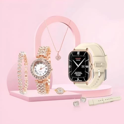 A58 Plus - Bluetooth Call Sleep Monitoring + Diamond Jewellery Set - Crystal-embellished