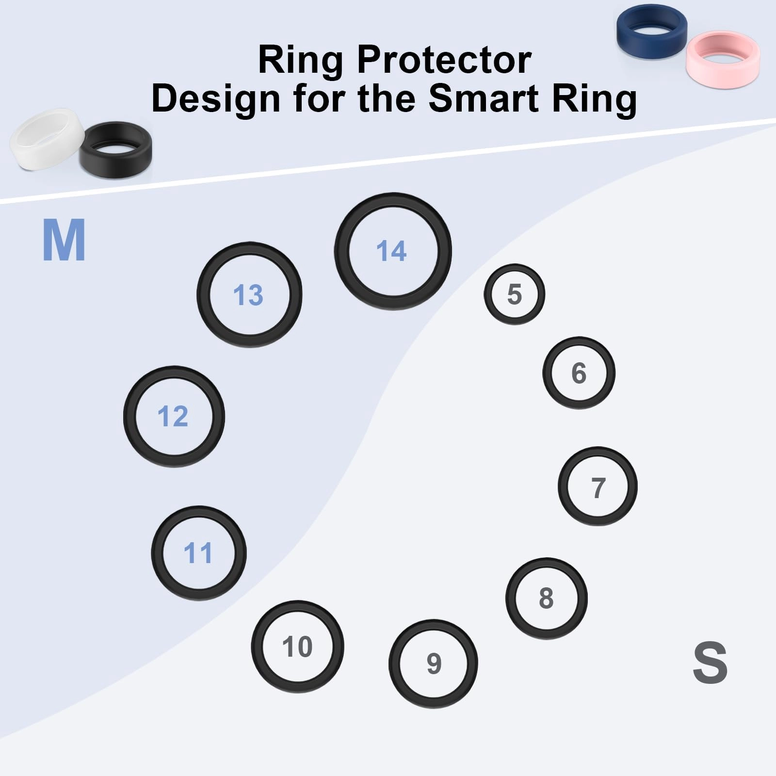 Ring Protector for Oura Ring 4/Gen3/Samsung Galaxy Ring/RingConn Gen 2&1 (S for 5/6/7/8/9/10)