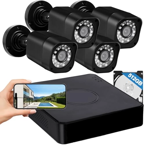 4CH DVR + Wired Security Camera - 4 1080P