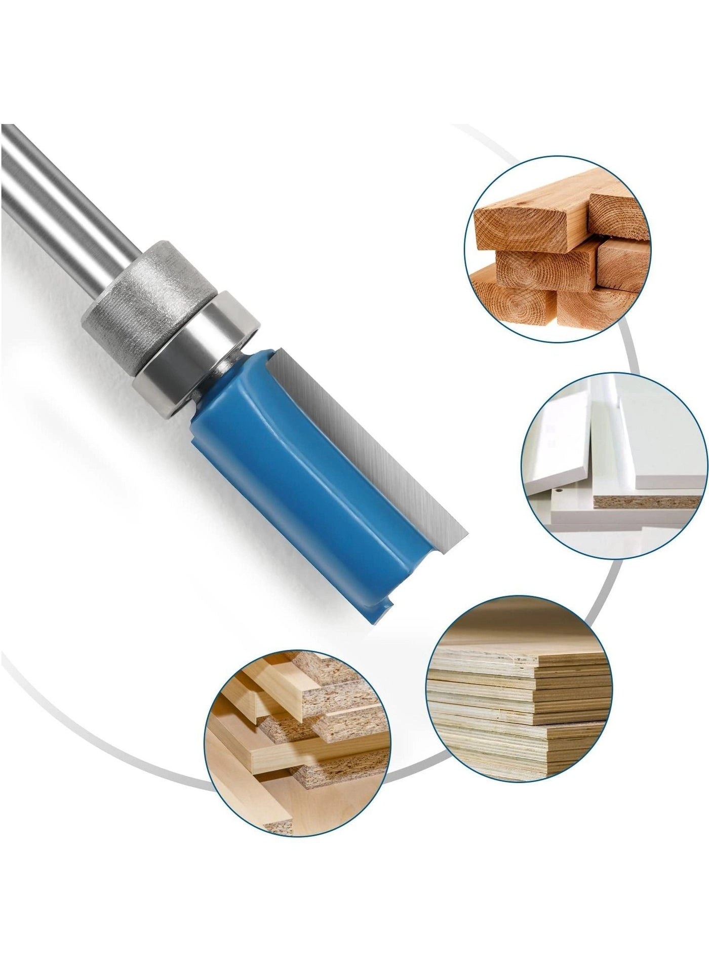 Straight Router Bit Set - 12.7mm 6.35mm 3pcs