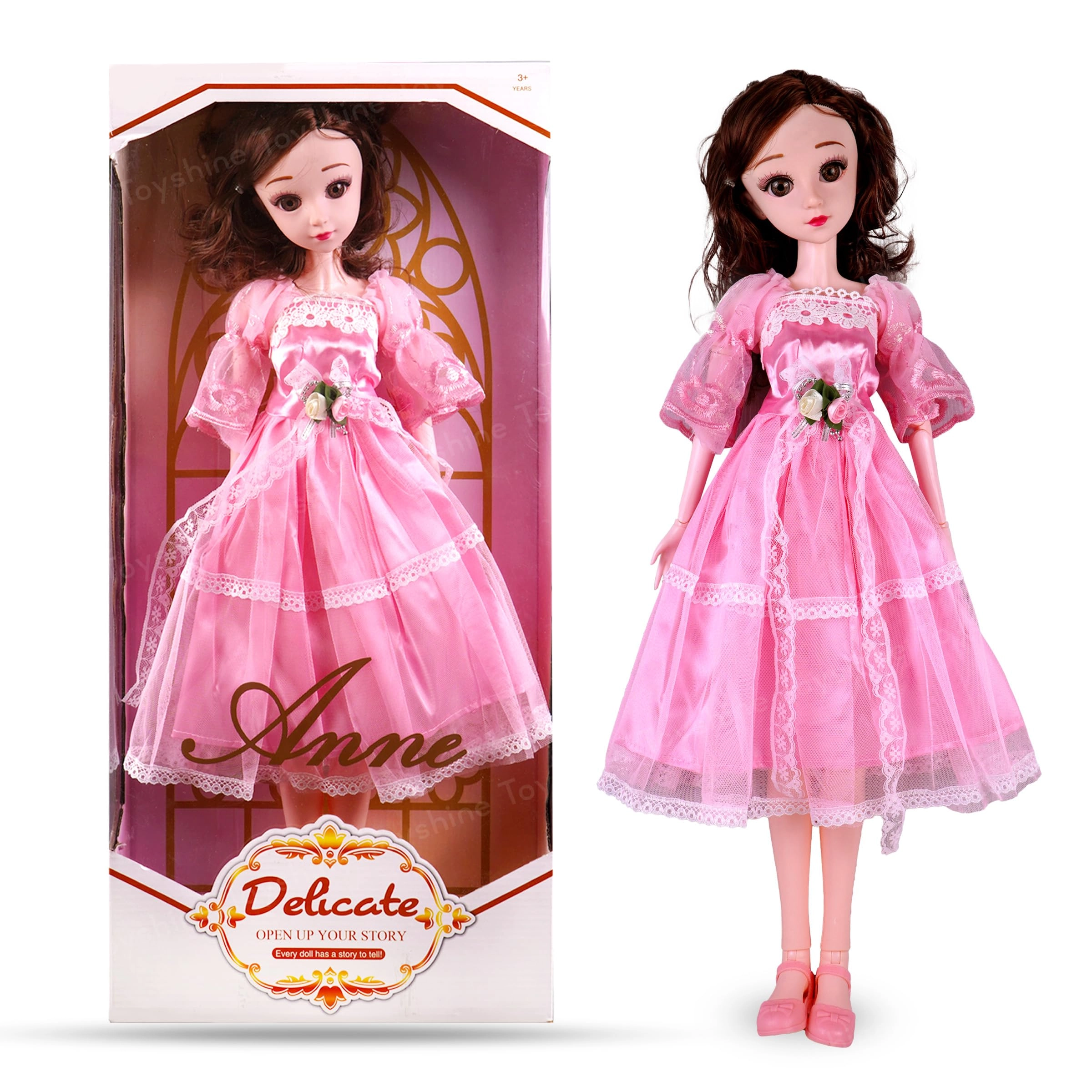 Toyshine Anne Fashion Doll - 21" 3D Eyes Folding Hands Ages 3+