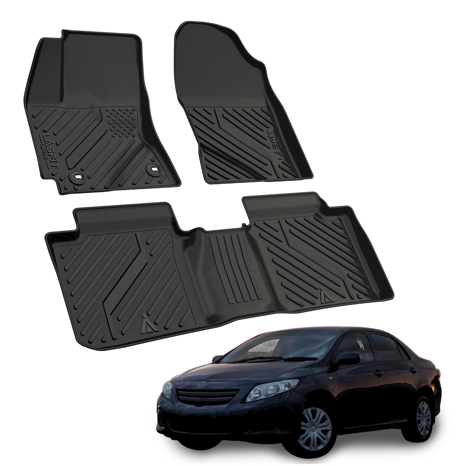 LASFIT Floor Mats - Toyota Corolla 2014-2019 1st & 2nd Row