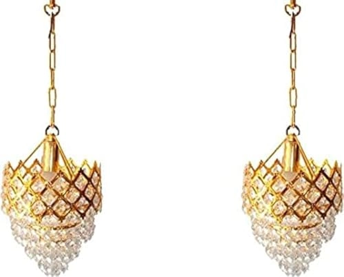 Round Crystal Chandelier - Gold 160mm Pack of 2