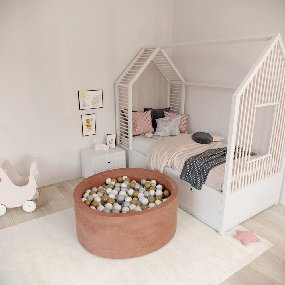 Round Ball Pit - Velvet Marsala 6 months