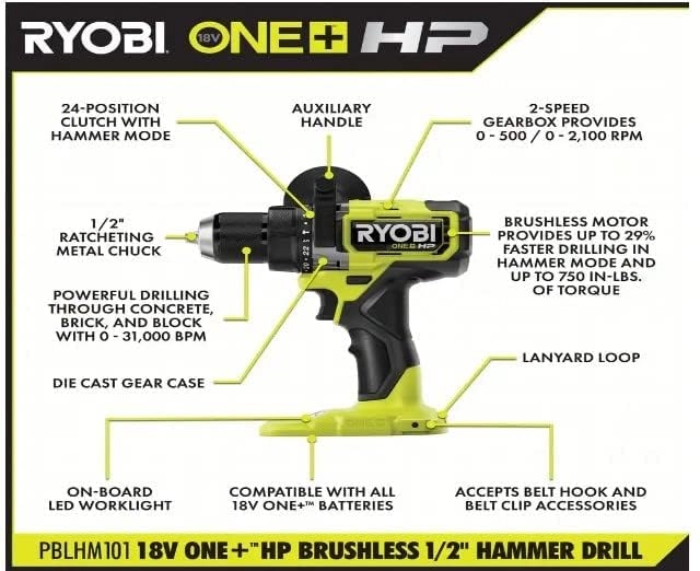 ONE+ HP Brushless 1/2 in. Hammer Drill - 4 Amp Hours
