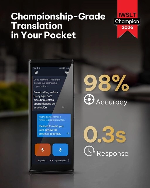 AI Language Translator Device - 60 Languages 16GB