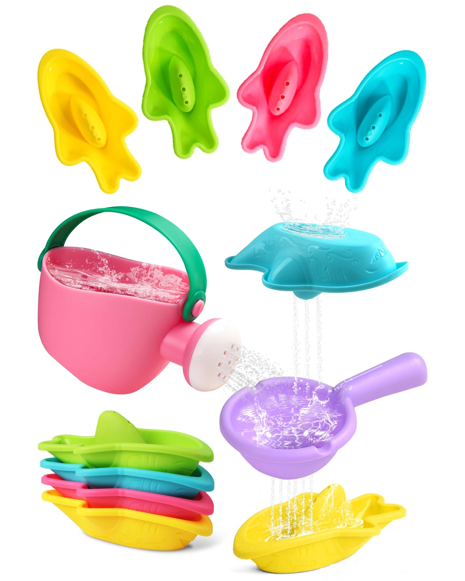 Fajiabao Bath Toys - 6 PCS Colourful
